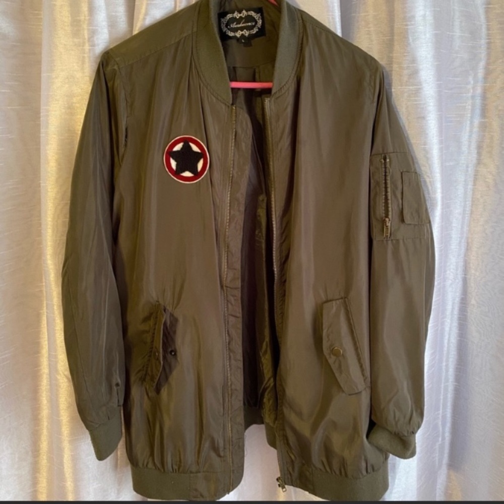 Long bomber jacket